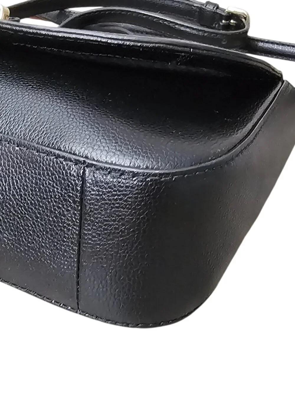 Kate Spade Kailey Patterson Drive Leather Black Saddle Shoulder Bag COA